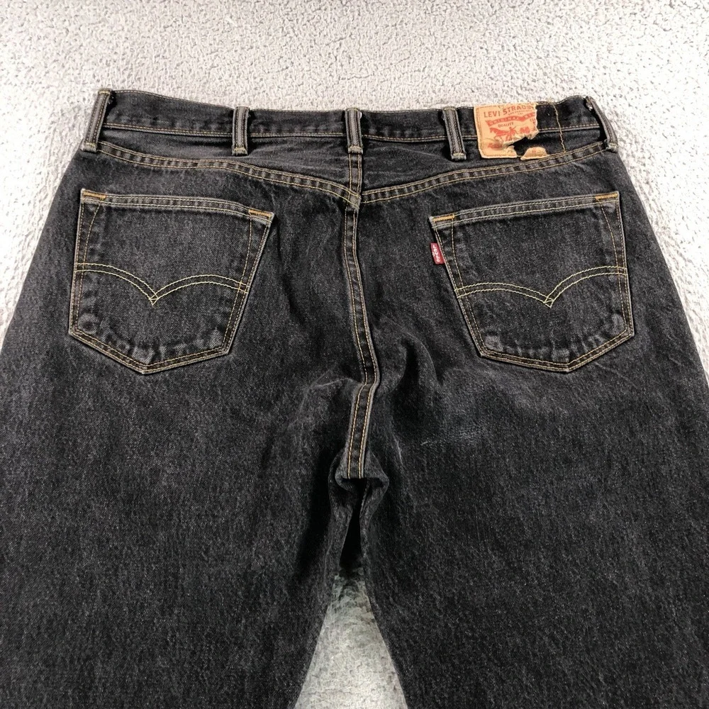 Levis Jeans Adult 38x34 (Fits 36x32) 501 Black Straight Western Button‎ Classic